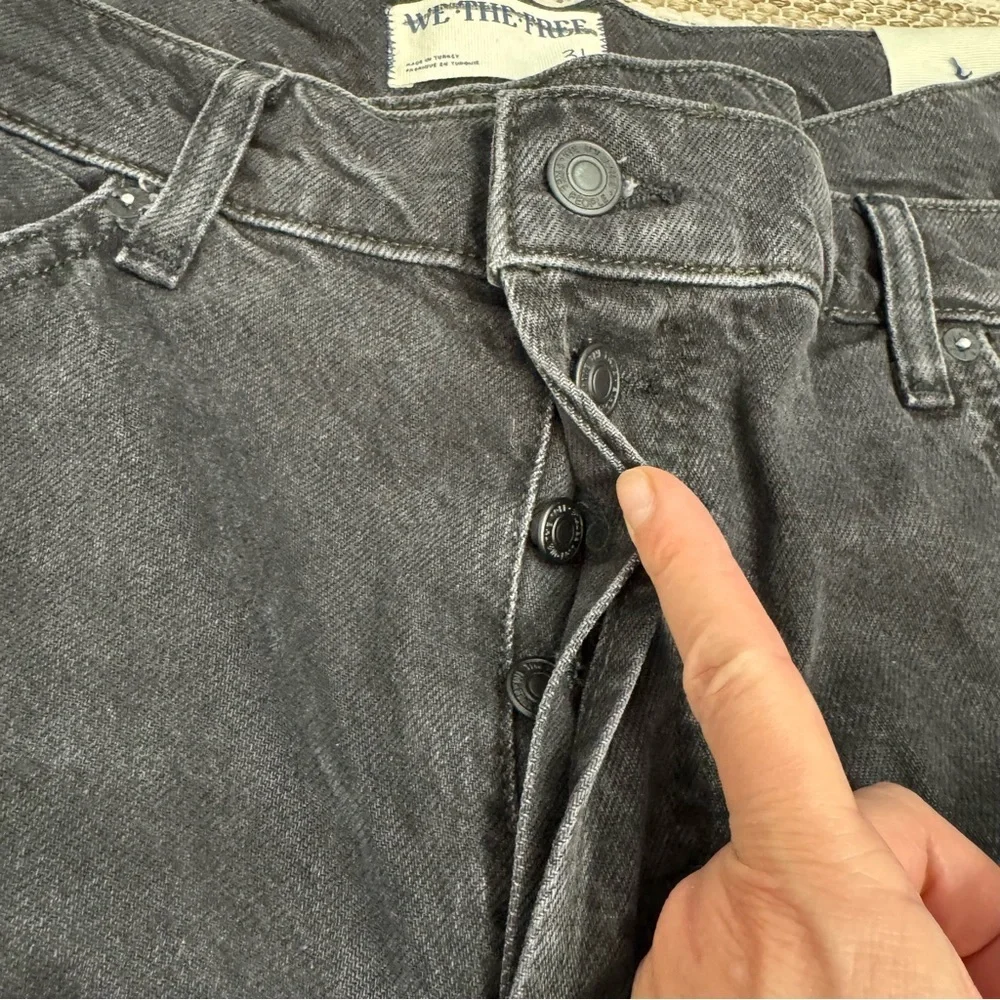 Free‎ People Crossroads Mid Rise Slim Straight Button Fly Denim Jeans Size 31